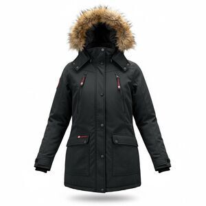 Canada Weathergear Black Faux Fur Hood Parka Coat Women’s Lg